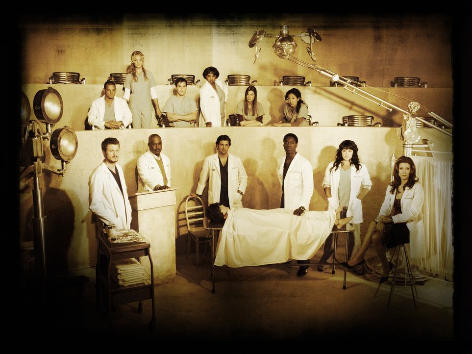 (3. Staffel) - Grey's Anatomy: (hinten v.l.n.r.) Dr. Alex Karev (Justin Chambers), Dr. Isobel 'Izzie' Stevens (Katherine Heigl), Dr. George O'Malley... - Bildquelle: Touchstone Television