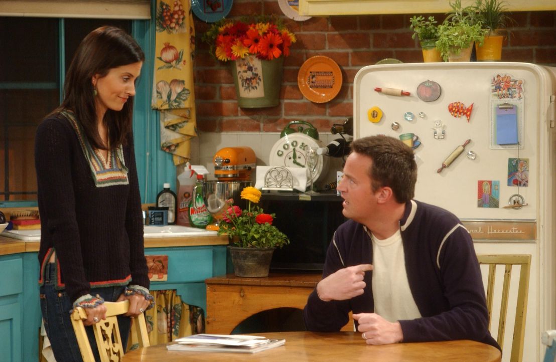 Monica Geller (Courteney Cox, l.); Chandler Bing (Matthew Perry, r.) - Bildquelle: © Warner Bros Entertainment Inc.  All rights reserved.