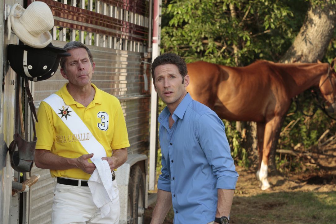 (v.l.n.r.) Simon Braddock (Gary Cole); Hank Lawson (Mark Feuerstein) - Bildquelle: Giovanni Rufino 2012 USA Network Media, LLC / Giovanni Rufino