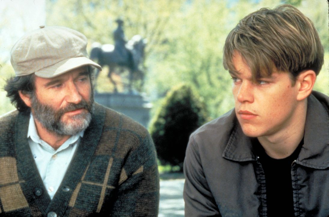 Sean McGuire (Robin Williams, l.); Will Hunting (Matt Damon, r,) - Bildquelle: Paramount Pictures and Miramax. All Rights Reserved.