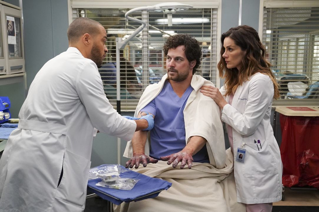 (v.l.n.r.) Dr. Jackson Avery (Jesse Williams); Dr. Andrew DeLuca (Giacomo Gianniotti); Dr. Carina DeLuca (Stefania Spampinato) - Bildquelle: Gilles Mingasson © 2020 American Broadcasting Companies, Inc. All rights reserved. / Gilles Mingasson