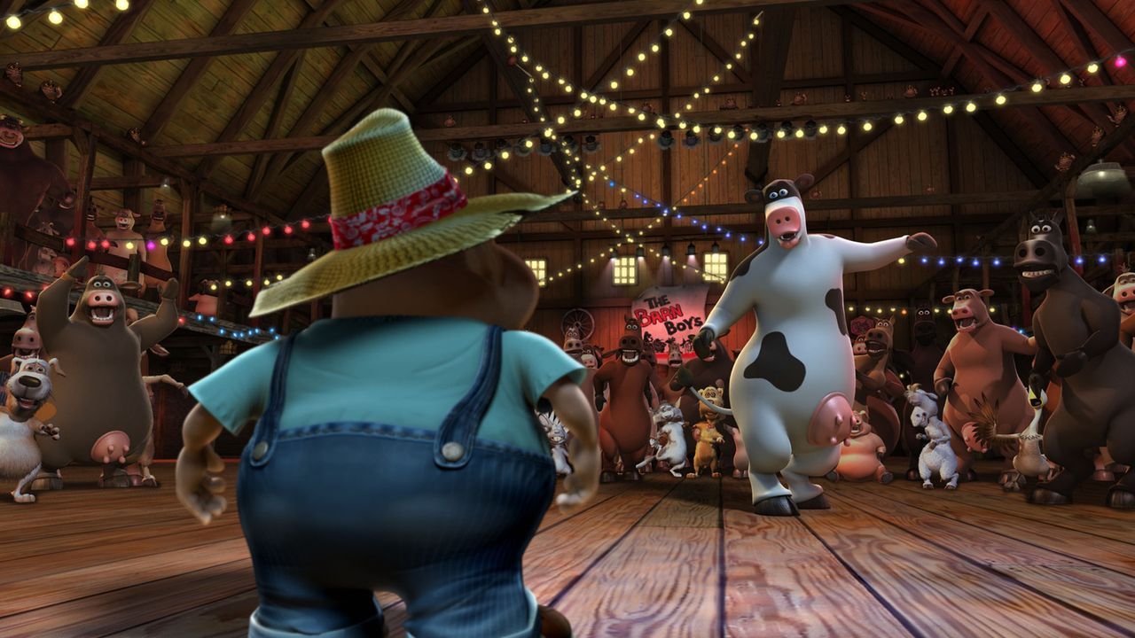 "Macht Platz für die wahren Party-Animals!" Nachts wird der Kuhstall zur Großraum-Disko umfunktioniert und dann tanzen Rindvieh Otis (r.) und sein... - Bildquelle: Paramount Pictures