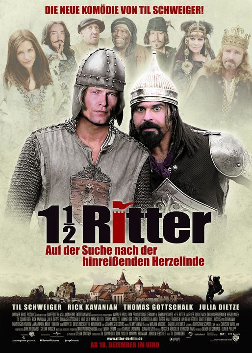 1 1/2 Ritter - Auf der Suche nach der hinreißenden Herzelinde: Edelmann Lanze (Til Schweiger, l.) und Ritter Erdal (Rick Kavanian, l.) ... - Bildquelle: Warner Brothers