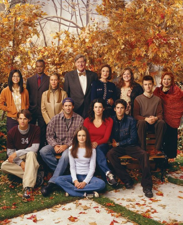 (4. Staffel) - Das Leben hält einige Höhen und Tiefen für (hinten v.l.n.r.) Lane (Keiko Agena), Michel (Yanic Truesdale), Paris (Liza Weil), Richard... - Bildquelle: 2002 Warner Bros.