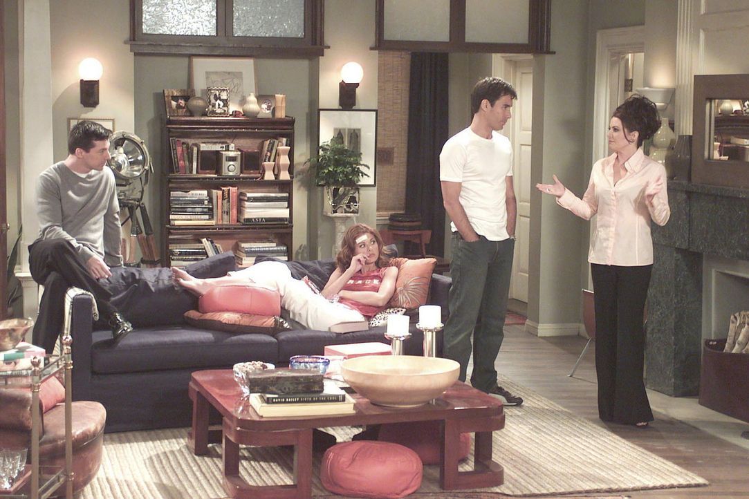 Trotz ihres Traumprinzen hält Grace (Debra Messing, 2.v.l.) an dem Plan fest, mit Will (Eric McCormack, 2.v.r.) ein Kind zu haben - doch wird es so... - Bildquelle: NBC Productions