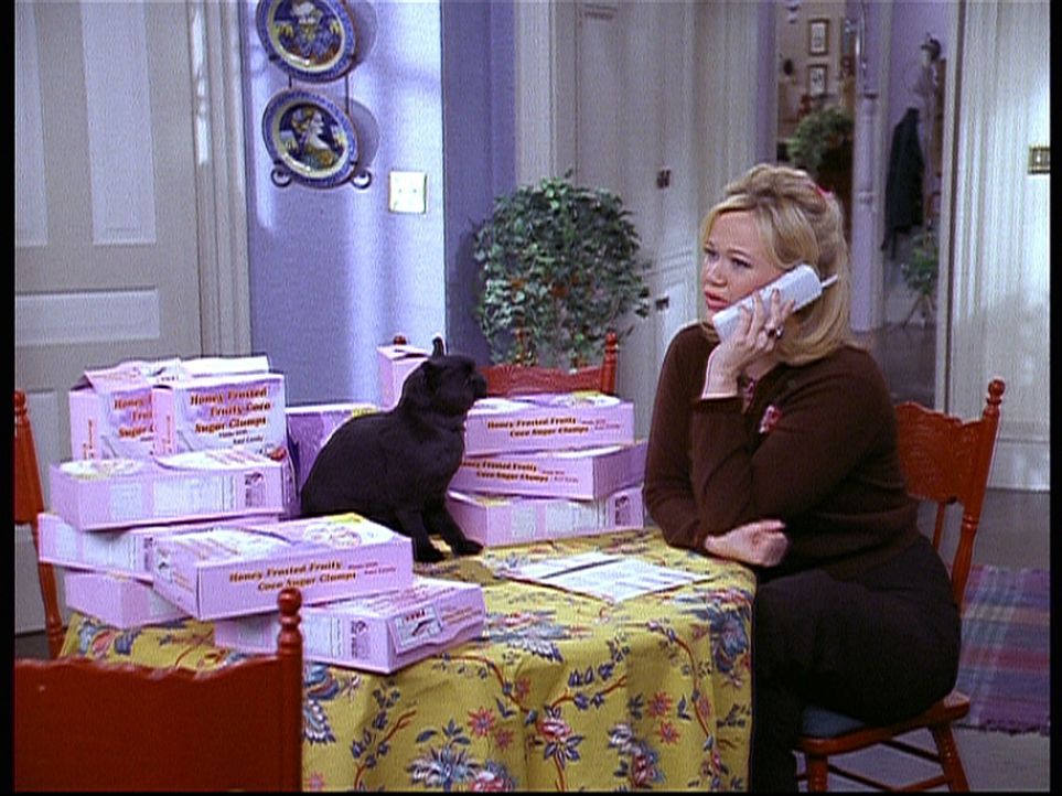 Hilda (Caroline Rhea) besorgt Salem Schachteldeckel, damit dieser ein Spielzeugraumschiff gewinnen kann. - Bildquelle: Paramount Pictures